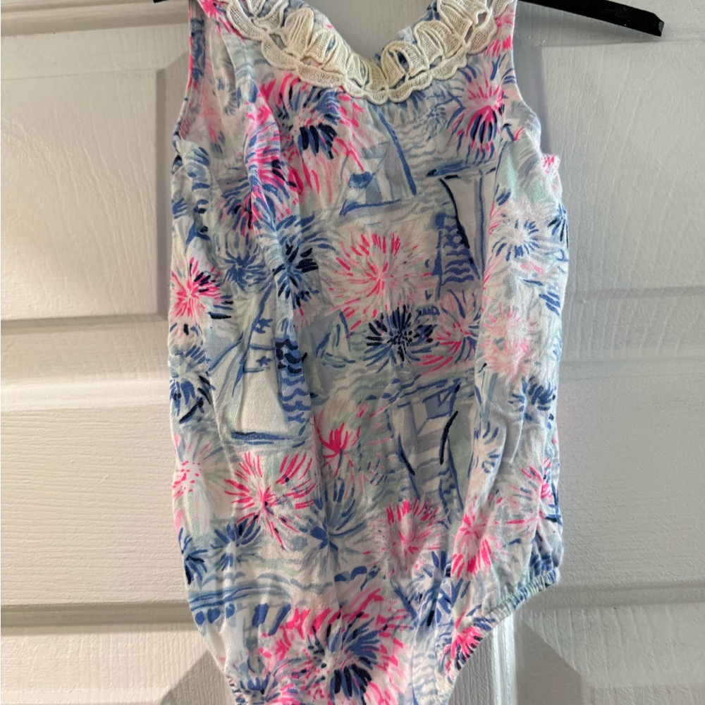 Lilly Pulitzer Pink and Blue Floral onsie